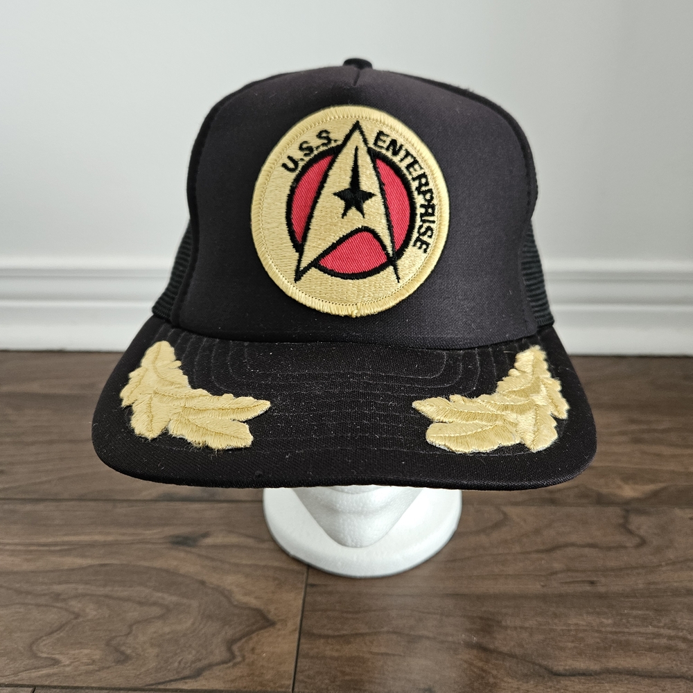 Vintage Star Trek U.S.S. Enterprise Snapback Hat Embroidered 90s